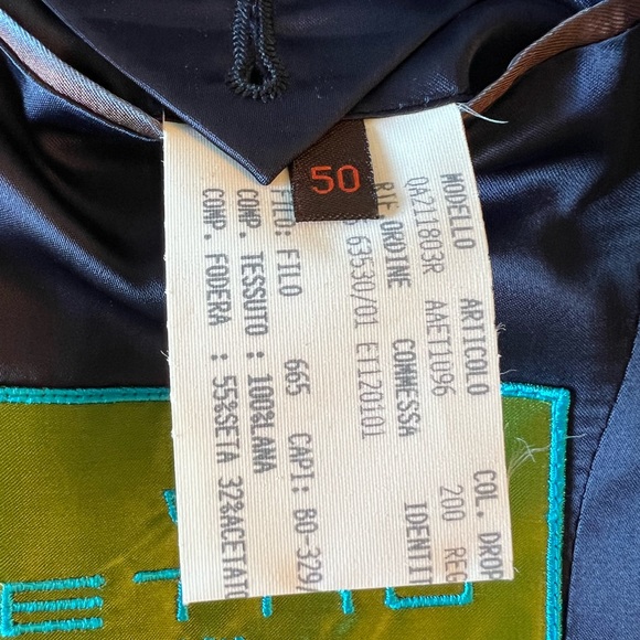 ETRO Man Blazer Jacket Size 50 Long Sleeves 100% Wool Lining is Silk-Acetate - Picture 9 of 15